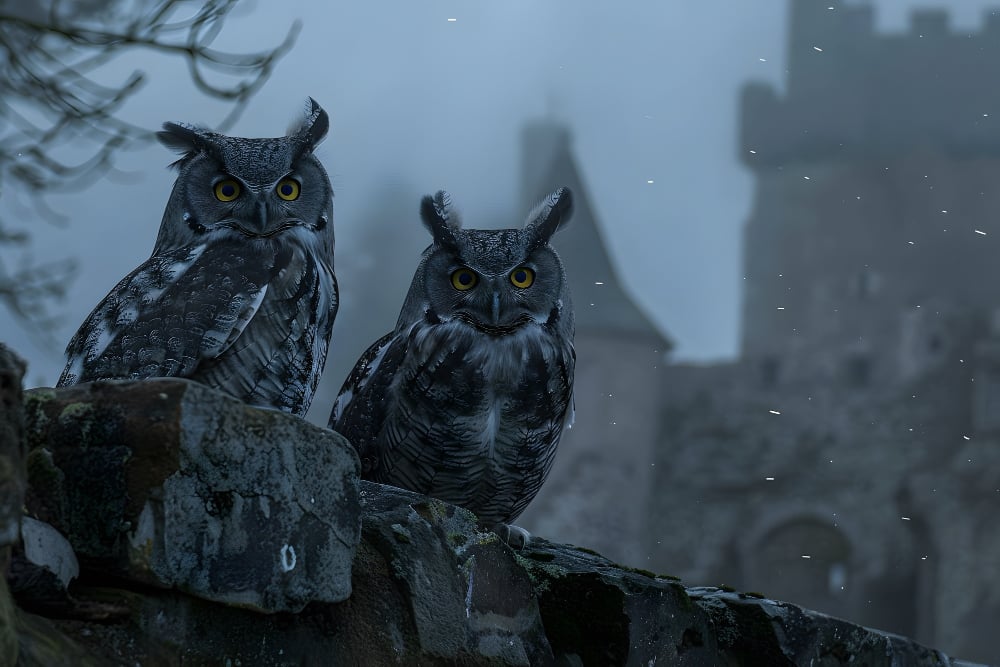 Owls sitting